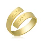Gumush T4196 Gümüş Gold Aşk Sarmalı İsimli Yüzük