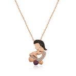 Gumush T4278 Anne Ve Bebek Gümüş Kadın Kolye