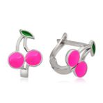 Gumush T4754 PB Pembe Kiraz Çocuk Gümüş Küpesi