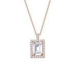 Gumush T5154 PB Rose Baget Taşlı Yıldız Gümüş Kolye