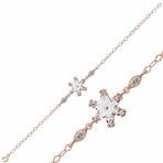 Gumush T5348 Gümüş Rose Beyaz Lotus Çiçeği Bileklik