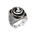 Gumush T6520 Hilal Bozkurt Oval Erkek Gümüş Yüzük
