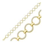 Gumush T6995 Gold Yuvarlak Taşlı Kadın Gümüş Bileklik
