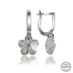 Gumush T7084 Swarovski Crystal Taşlı Beyaz Papatya Sallantılı Kadın Gümüş Küpe