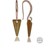 Gumush T7085 Swarovski Crystal Taşlı Sarı Taşlı Üçgen Sallantılı Kadın Gümüş Küpe