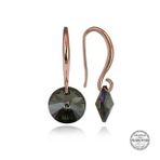 Gumush T7168 Swarovski Crystal Taşlı Yeşil Taşlı Yuvarlak Sallantılı Kadın Gümüş Küpe