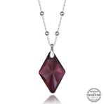 Gumush T7632 Swarovski Crystal Taşlı Ametist Top Zincir Kadın Gümüş Kolye