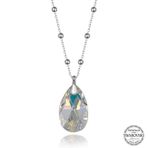 Gumush T7660 Swarovski Crystal Taşlı Top Zincir Damla Kadın Gümüş Kolye