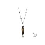 Gumush T7665 Swarovski Crystal Taşlı Top Zincir Çubuk Kadın Gümüş Kolye