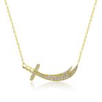 Gumush T7728 Gold Zülfikar Kılıcı Kadın Gümüş Kolye