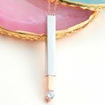 Gumush T8014 Rose İsim Yazılabilen Açılır Çubuk Kadın Gümüş Kolye