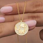 Gumush T8331 Gümüş Gold Fil Motifli Şans Kadın Kolye