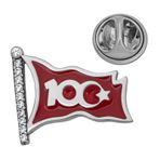 Gumush T8672 Gümüş Ay Yıldız 100. Yıl Rozet