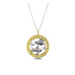 GumushT4933 Gümüş Gold Balık Burcu Kolye