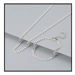 Gümüşistan 925 Ayar Gümüş Zincir Gümüş Kolye Bileklik Set