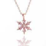 Gümüşistan 925 Ayar Pembe Lotus Çiçeği Gümüş Kolye