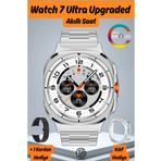 GÜMÜŞTEKNO Watch 7 Ultra Akıllı Saat AMOLED Ekran Bluetooth Arama Bildirimler 2 Kordon Kılıflı Erkek Kol Saati
