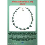GÜMÜŞTEL EL SANATLARI Sertifikalı Akuamarin Doğal Taş Özel Tasarım Kolye