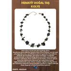 GÜMÜŞTEL EL SANATLARI Sertifikalı Hematit Doğal Taş Özel Tasarım Kolye