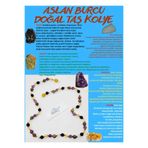 GÜMÜŞTEL EL SANATLARI Sertifikalı Özel Tasarım Aslan Burcu Kolye Oniks Unakit Sitrin Opal Ametist
