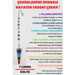 GÜMÜŞTEL EL SANATLARI Sertifikalı Pandül Kesim 7 Çakra Doğal Taş Kadın Kolye Sarkaç Özel Tasarım Kolye Zinciri Hediyeli
