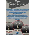 GÜMÜŞTEL EL SANATLARI Sertifikalı Yeşim Mutluluk Taşı Doğal Taş Tasarım Kolye El Yapımı Örgü Model Aaa Kalite
