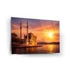 Gün Batımında Ortaköy Camii Cam Tablo - ISL250