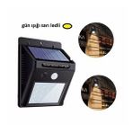 Gün Işığı Sarı Ledli Hareket Sensörlü Güneş Enerjili Led Aydınlatma Dış Mekan Bahçe 20 Led Li
