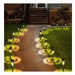 Gün Işığı Sarı Ledli Solar Güneş Enerjili Bahçe Lambası 10 Lu Set Metal Gövdeli