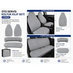 Günaks 4 Parça Oto Servis Koltuk Kılıf Seti Gri Petekli Ön Tek Parça, Arka Ayrı Sırt & Oturma, Evrensel Uyumlu, Yıkanabilir Pamuklu Kumaş 01