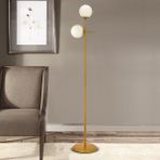 Günay 2'li Gold Beyaz Camlı Modern Dekoratif Tasarım Oturma Odası Salon Lambader