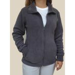 Günay Kadın Kışlık Slim Fit Kalıp Cepli Polar Softshell Mont-Ceket - Füme