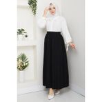 Günay Karaca Siyah Ince Fitilli Kadife Kadın Etek Beli Lastikli 38 40 42 44 46 48 Bedenlere Uyumludur. - Standart