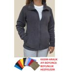 GÜN&AY TEKSTİL Kadın Kışlık Slim Fit Kalıp Cepli Polar Mont-ceket