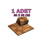 GUNBO HOME 1 adet 30x30 cm Tik Karo Deck Teak Yer Karosu Masif Ahşap Sudan Etkilenmez Bahçe Banyo Parkesi