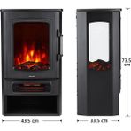 Gunbo Home Xlarge Elektrikli Şömine & Elektrikli Soba Fanlı Isıtıcı, LED Odun Efekti, Metal Kasa ND-183C
