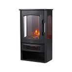 Gunbo Home Xlarge Elektrikli Şömine ve Elektrikli Soba Fanlı Isıtıcı, Led Odun Efekti, Metal Kasa Nd-183c Siyah