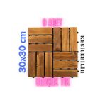 GUNBO OUTDOOR Teak Ağacı Yer Karosu 9 Adet 1 Koli Bahçe Banyo Deck Ahşap Karo Masif Yer Döşemesi Balkon Deck