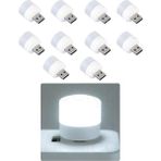 Güncel Çarşı Güncelçarşı 10 Adet Taşınabilir USB Mini LED Lamba, Mini Gece Lambası, Kitap Okuma Lambası, Loş Ortam Işığı - Beyaz