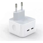 Güncel Dijital iPhone Apple iPad Apple Watch Apple Airpods Uyumlu 35W Çift Usb-C Bağlantı Şarj Aleti Adaptör - Beyaz