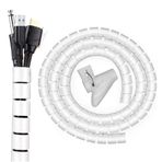 GüncelÇarşı 1 mt x 22 mm Spiral Boru Kablo Kanalı Kablo Fiş Düzenleyici Toplayıcı Kordon Kablo Tutucu Beyaz (1 ADET)