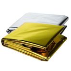 GüncelÇarşı 2 Adet Soğuk Ve Sıcak Tutan Çift Taraflı Acil Durum Battaniyesi 130cm x 210cm