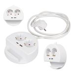 GüncelÇarşı 2'li Telefon Standlı Grup Priz 1x USB, 1x TYPE-C Girişli Topraklı Çoklu İkili Priz 1.5 Metre Kablo Uzunluğu, Priz Çoğaltıcı 3680 Watt 16 Amper, USB TYPE-C Çıkış 5 Volt 2.4 Amper 12 Watt