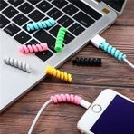 GüncelÇarşı 8li Telefon Tablet Şarj Kablosu Koruyucu Silikon Spiral Yay Aparat, Kırılmaya Bükülmeye Karşı 8 Adet Kablo Ucu Koruyucu