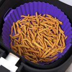 GüncelÇarşı Airfryer Silikon Pişirme Kabı 20x5 Cm Bpa içermez Airfryer Pişirme Kağıdı, Yapışmaz Kolay Temizlenir, Silikon Pişirme Kalıbı (MOR)