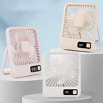 GüncelÇarşı Şarjlı Taşınabilir Sessiz Masa Vantilatörü, 1 Adet, 180° Ayarlanabilir, 5 Hız, LED Göstergeli, Type-C Şarj Edilebilir, Portatif Mini Fan