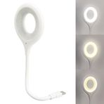 GüncelÇarşı Sesle Kontrol 3 Renk Işık Modlu Akrobat USB LED Kitap Okuma Işığı, USB Gece Işığı Lambası, 20 LED, Sesle Kontrol Masası Işığı, Ses Komutları Açıklamada Mevcuttur