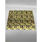 Gündoğan Kristal Metal Kapı Masa Dolap Numarası 20'lu Altın Renk - 5x5cm