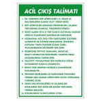Gündoğdu 5 Adet Acil Çıkış Talimatı Uyarı Levhası