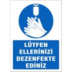 Gündoğdu 5 Adet Ellerinizi Dezenfekte Ediniz Uyarı Levhası